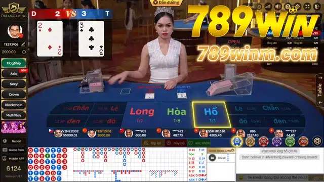 Bài Long Hổ Tại Sảnh DG 789 WIN